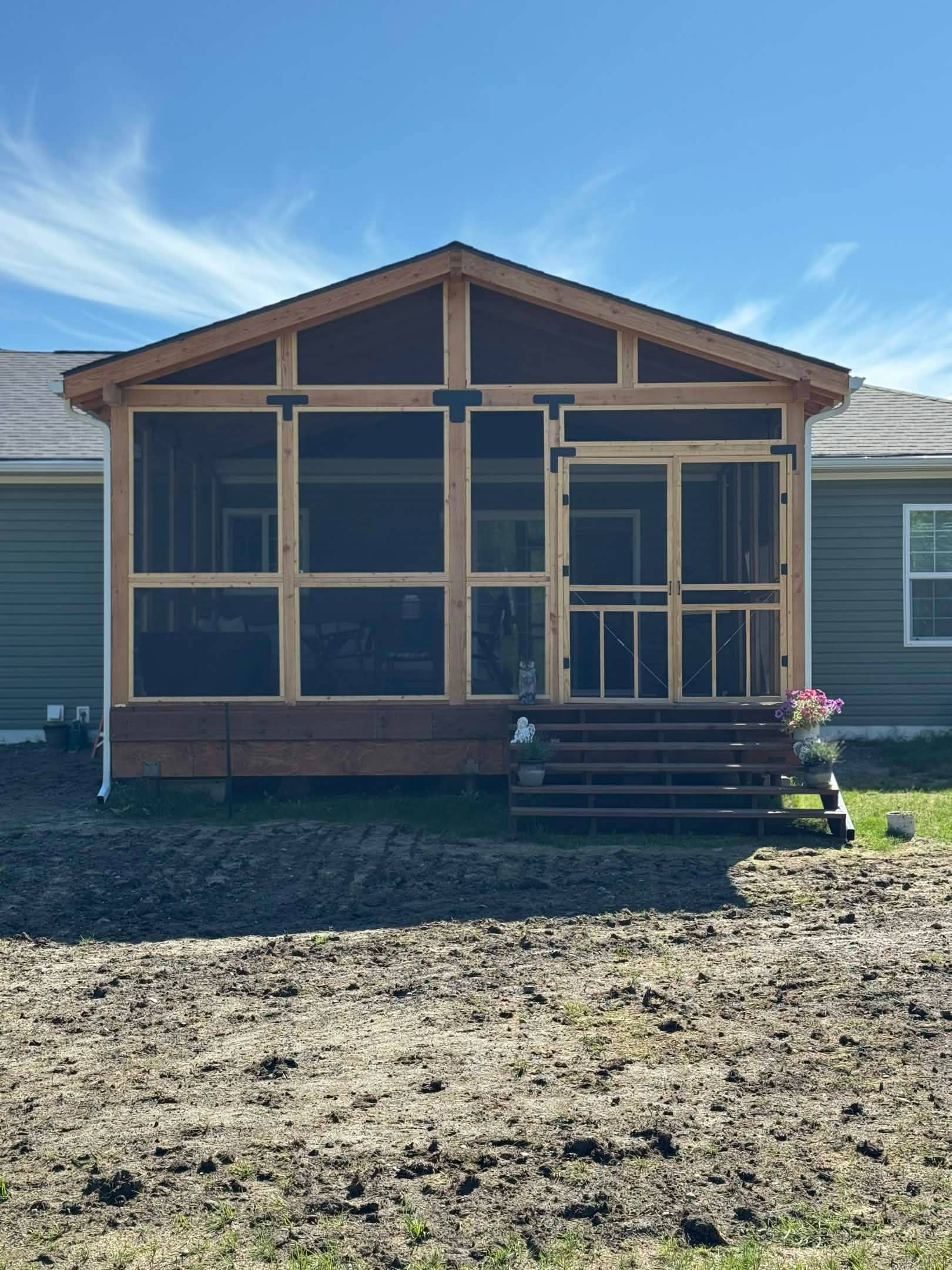 Custom screened porch addition on residential home, Fairbanks Alaska